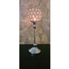 Świecznik srebrny z cyrkoniami na nóżce glamour dekoracja domu Home decor
