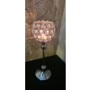 Świecznik srebrny z cyrkoniami na nóżce glamour dekoracja domu Home decor