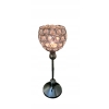 Świecznik srebrny z cyrkoniami na nóżce glamour dekoracja domu Home decor