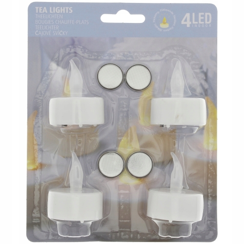 TEALIGHT LED podgrzewacz świeczka 4szt+Baterie WKŁAD do ZNICZA długotrwałe